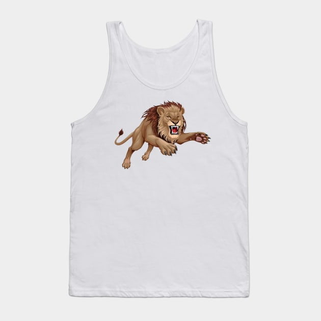 Lion Isolated Tank Top by ddraw